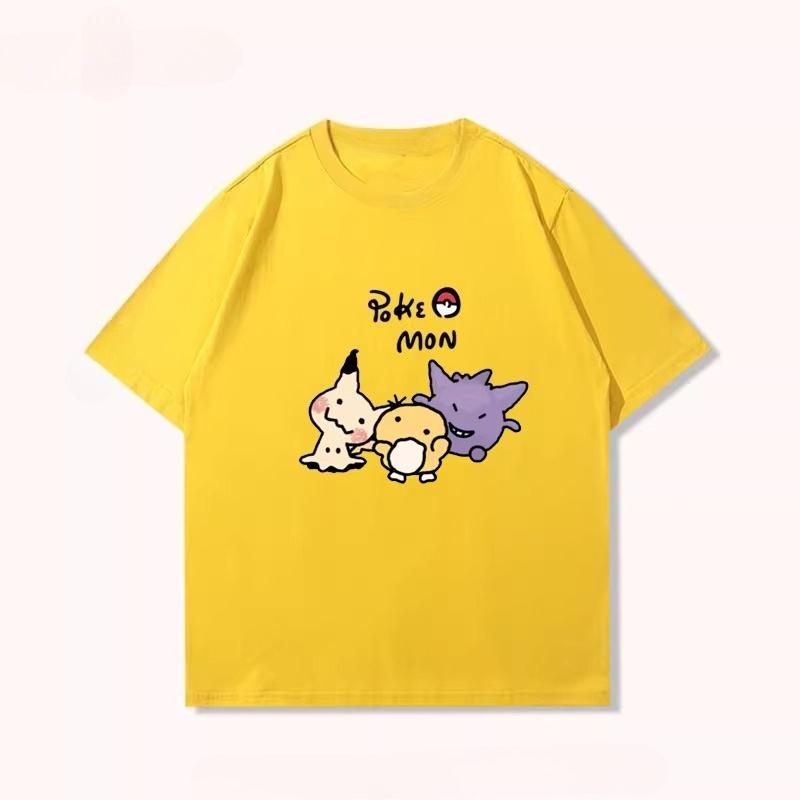 

The New Summer T-shirt Features a Pikachu Design, Suitable for Boys and Girls, and Is Breathable. 100