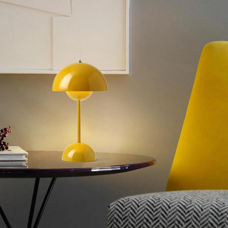 

USB Rechargeable Mushroom Table Lamp Three Speed Adjustment Indoor Lighting Fixture Flower Bud Desk Lamps Home Decor Night Light жёлтый