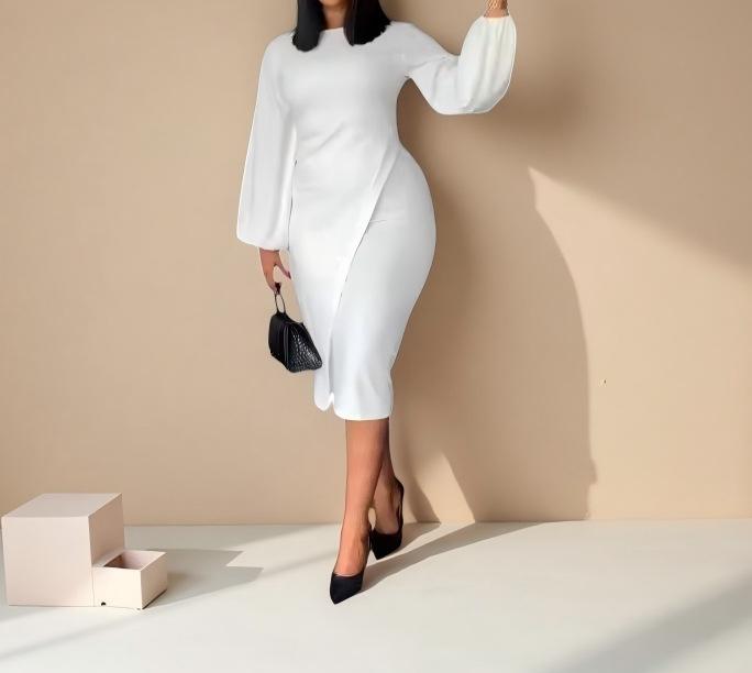 2025 Trendy European & American Women's Lantern Sleeve Autumn/Winter Dress