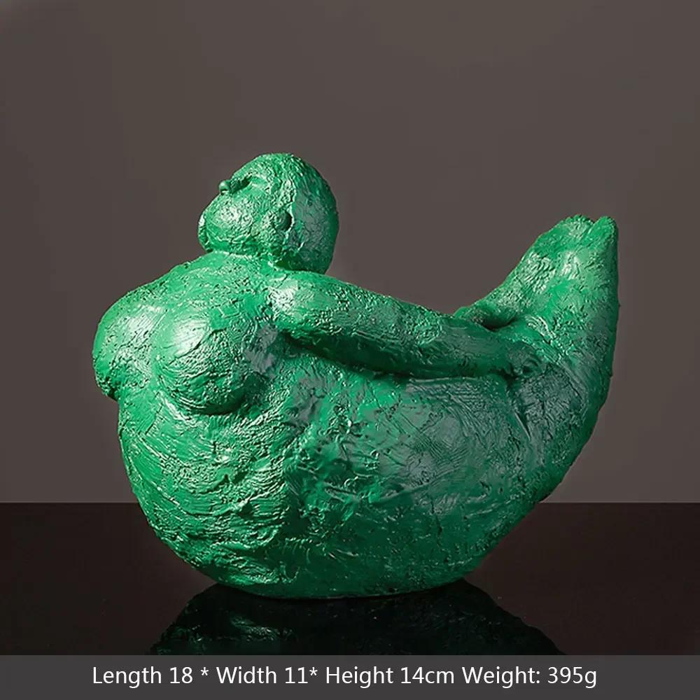 Resin Abstract Fat Lady Yoga Statue Home Decor Decoration Room Figurines Interior Desk Accessories Sculptures Nordic Living