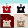 Knitted Bear Cartoon Beanie Hat With Breathable Warmth For Kids And Teens Winter Season