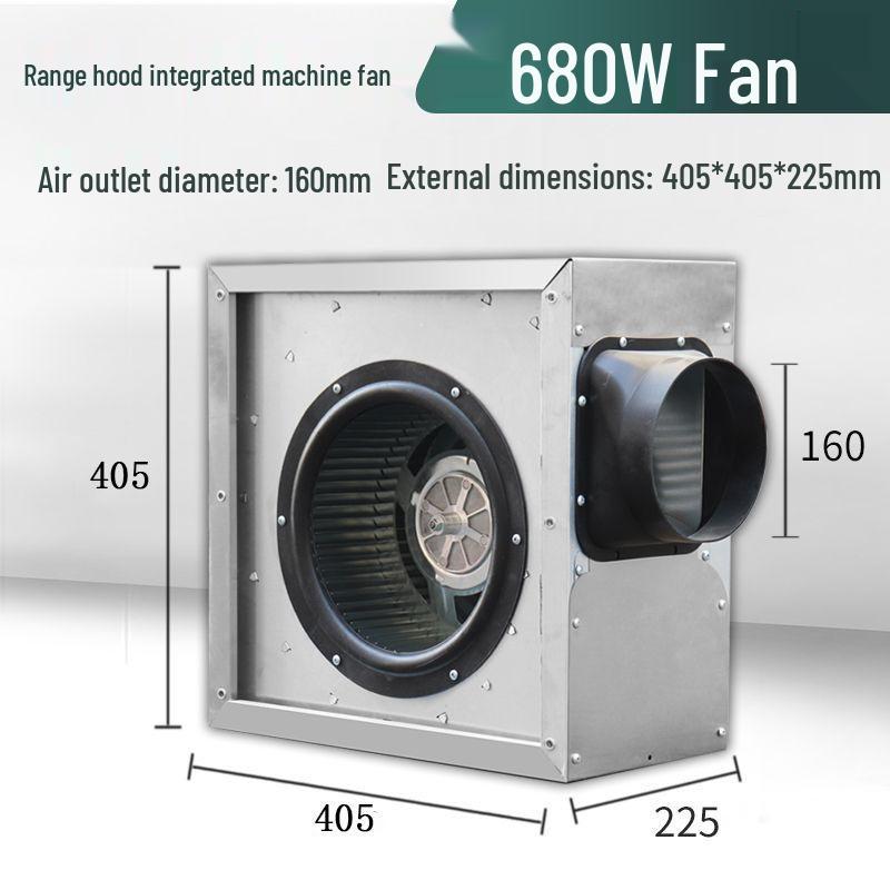 High Suction Commercial Kitchen Exhaust Fan with Integrated Hood Accessories
