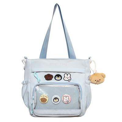 College Style Student Tote Bag Cartoon Print Women's Large Capacity Shoulder Crossbody Bag