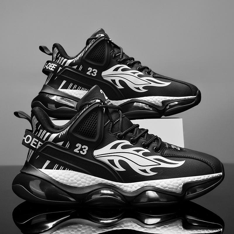 Autumn New Large Size Leather Dad Shoes Men's Shoes Thick Sole Shock Absorption Sports Outdoor Comfortable Casual Shoes Men's Jinjiang Shoes