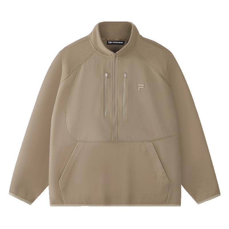 FILA FUSION Men s Stand Collar Knit Pullover Sweatshirt L