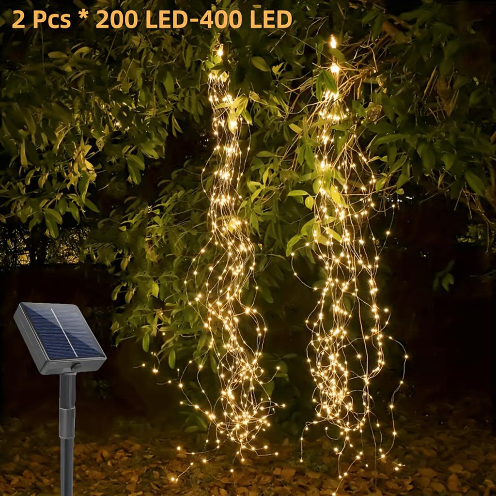 Powered Outdoor String Lights, 400 LED Lights, 1 to 2, for Christmas New Year Garden Decoration