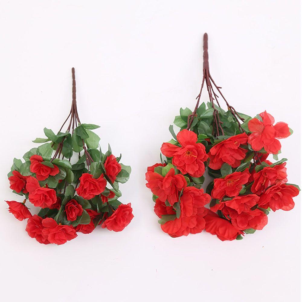 Decor Silk Flower Artificial Rhododendron Arrangements DIY 21 Head Fake Flower Handmade Bouquet Indoor and Outdoor