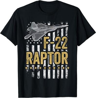 F 22 Raptor straaljager USA vlag militair F 18 vliegtuig unisex T-shirt