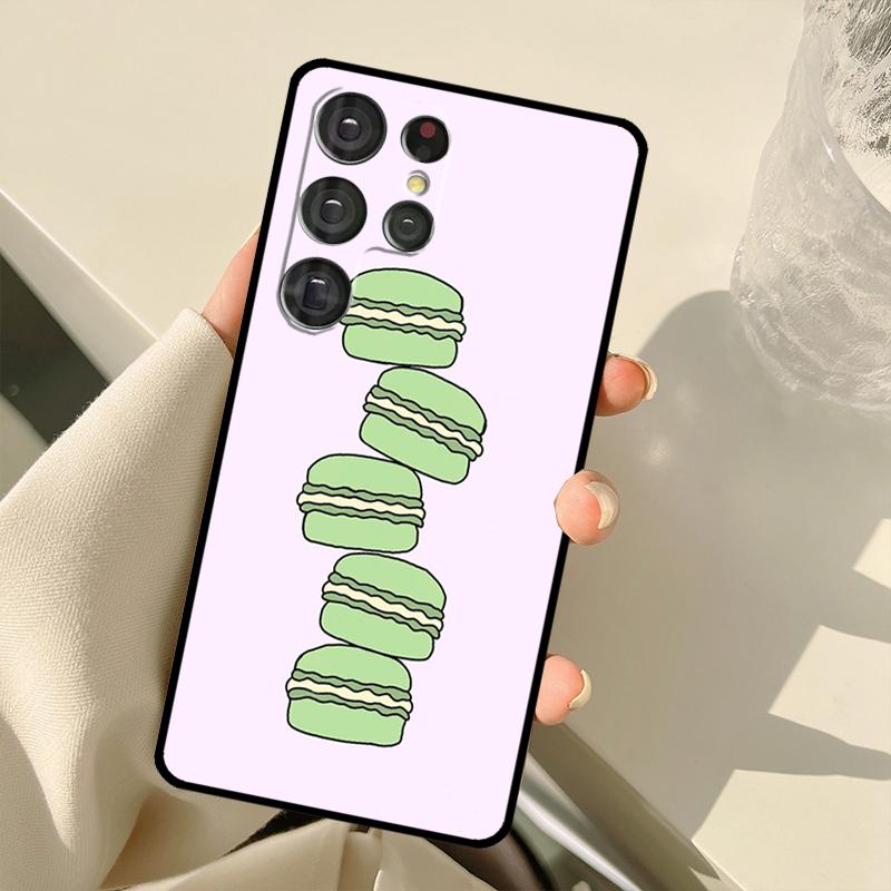Custodia per Dessert Torta Macaron Per Samsung Galaxy S25 S24 S23 S22 S21 S20 Ultra S9 S10 Plus S21 FE S25 FE Cover Posteriore