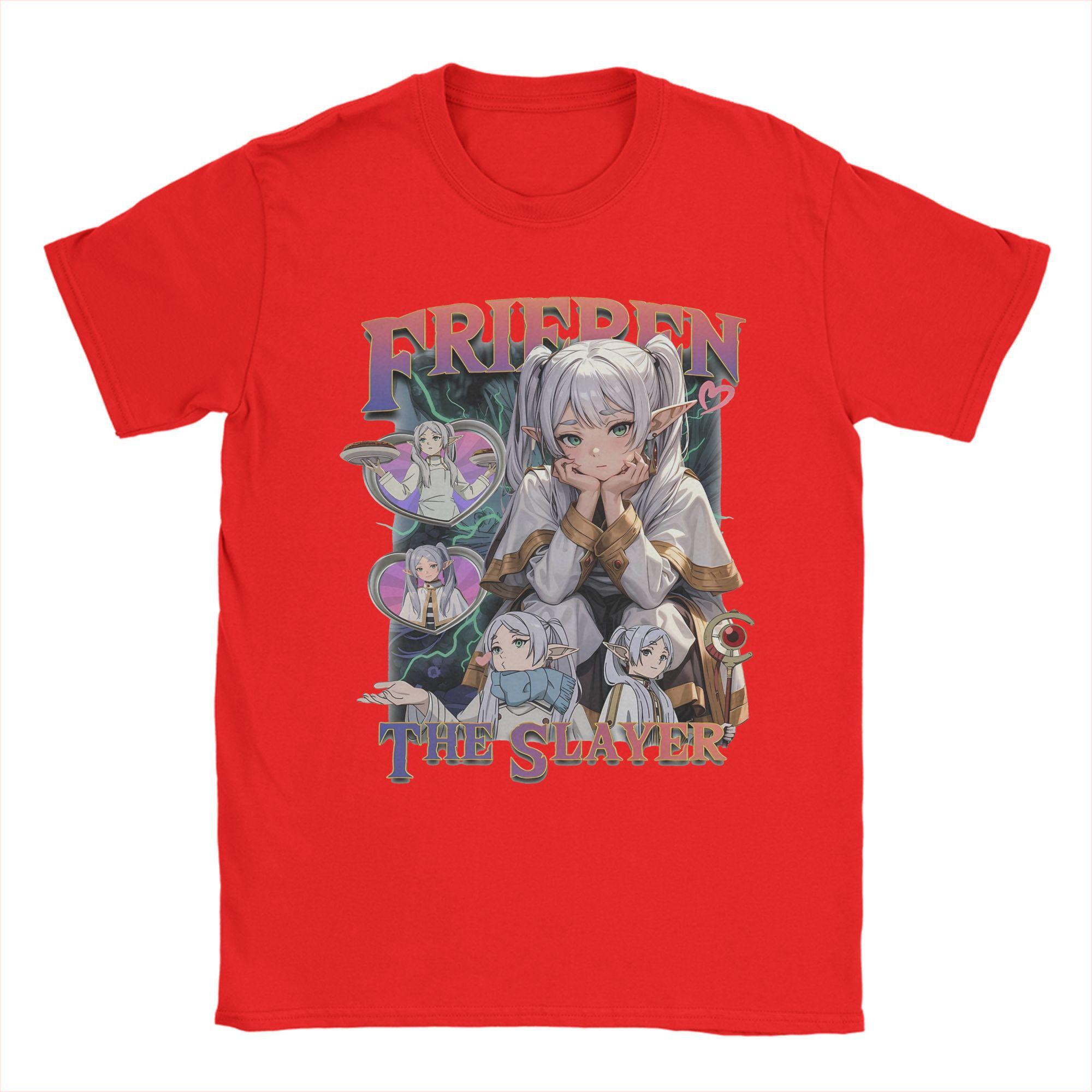 

Frieren T-Shirts Men Anime Novelty Cotton Tee Shirt O Neck Short Sleeve T Shirt 6XL Clothes S