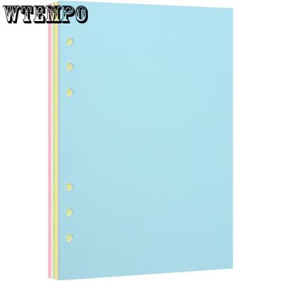 100 Blatt Blanko Farbiges A6 6-Loch Loseblattpapier, Nachfüllpapier, Ringbuchpapier, Gelochtes Papier
