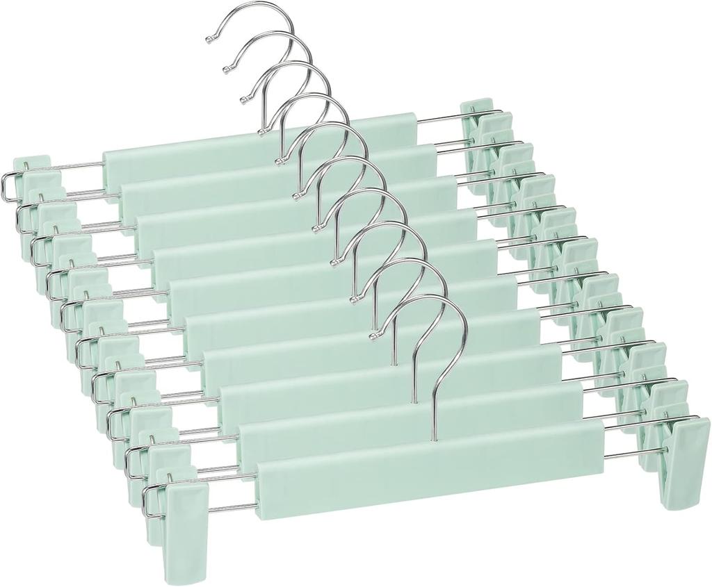 Hosenbügel mit Clips, Rockbügel, 360° drehbare Haken, platzsparende Kleiderbügel für Hosen, Röcke, Kleidung, Jeans