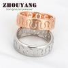 ZHOUYANG Wire Drawing Rings For Women Top Quality Fashion Design Hollowed-out Process Rose Gold Color Ring Full Sizes R376