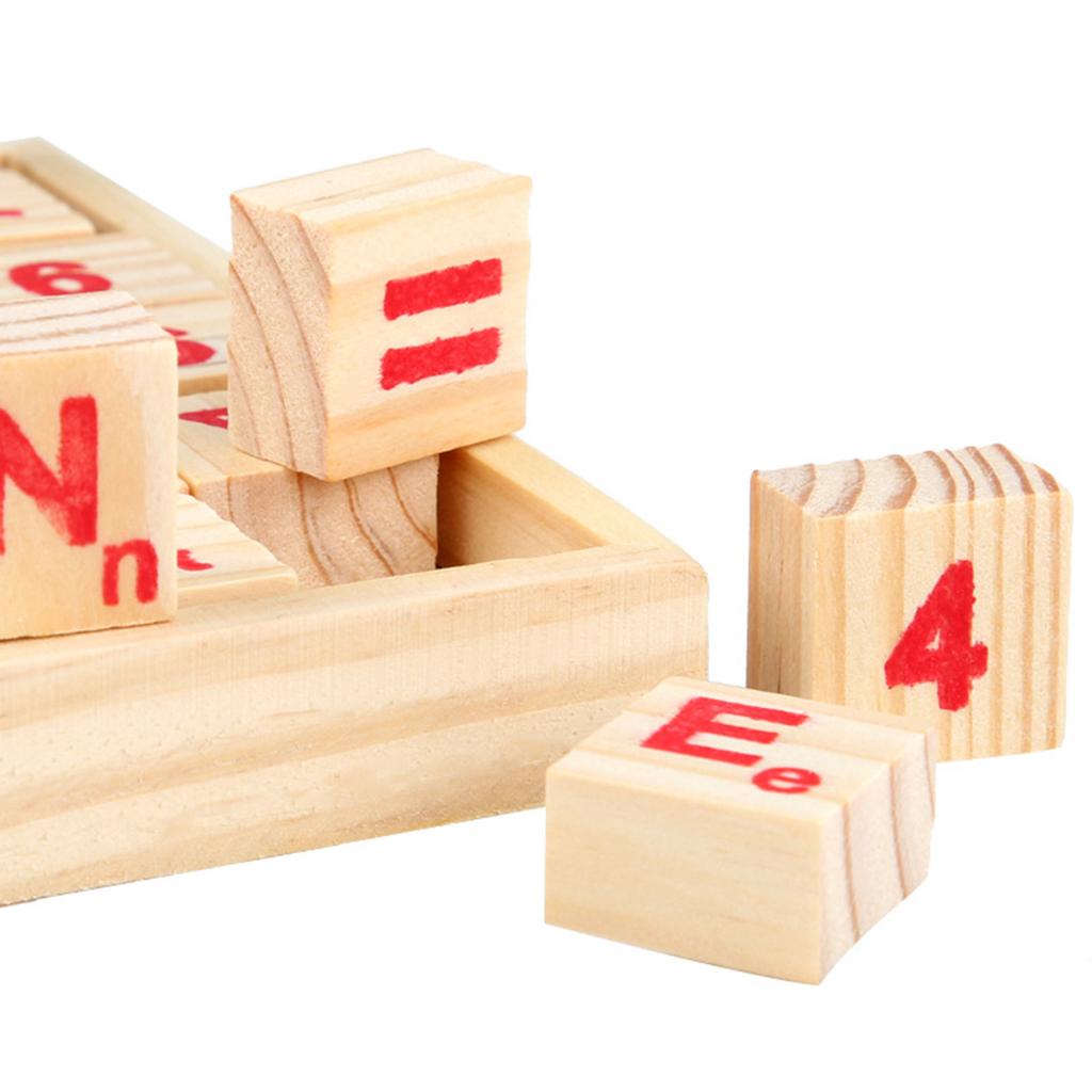 Wooden Math Blocks Educational Early Learning Bright Color Skill Development Math Counting Board