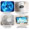 LCD Display Mini Fan With Phone Holder 5-Speed Wind Desk Fan Portable Charging Fan