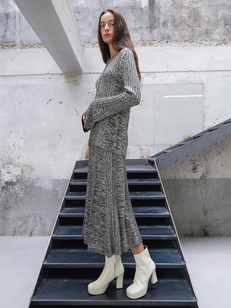 Blanc Sur Blanc Luna Platform Ankle Boots Ivory