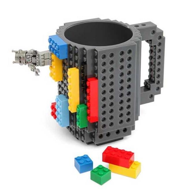 Blok Bulmaca Kupa Kahve Fincanı Tasarımcı Kupa Yapılabilir Tuğla Kendin Yap Farklı Renkler 350ML Yapı Taşları