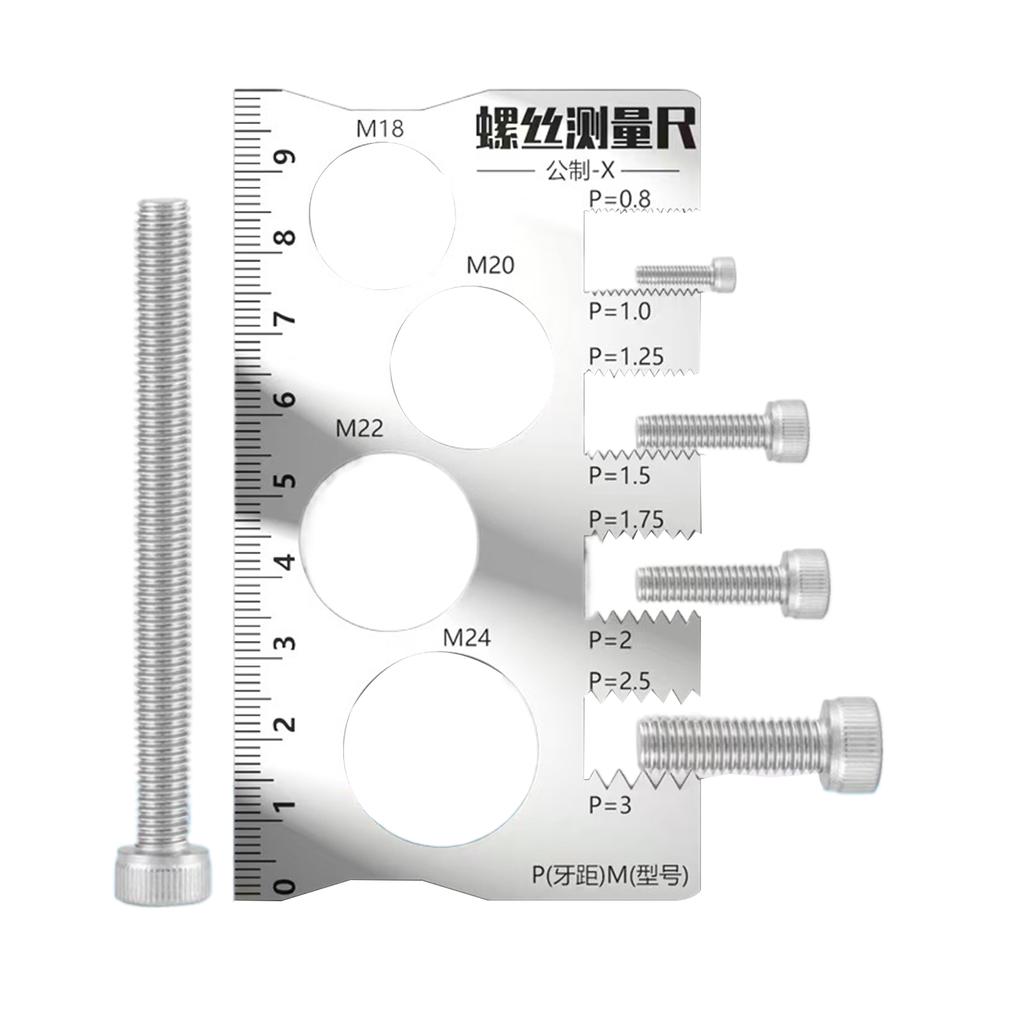 Thread Checker Screw Measurement Ruler Stainless Steel Calipers Metric Gauge Tool For Measuring Screw Pitch Bit Bolt Nut Screw