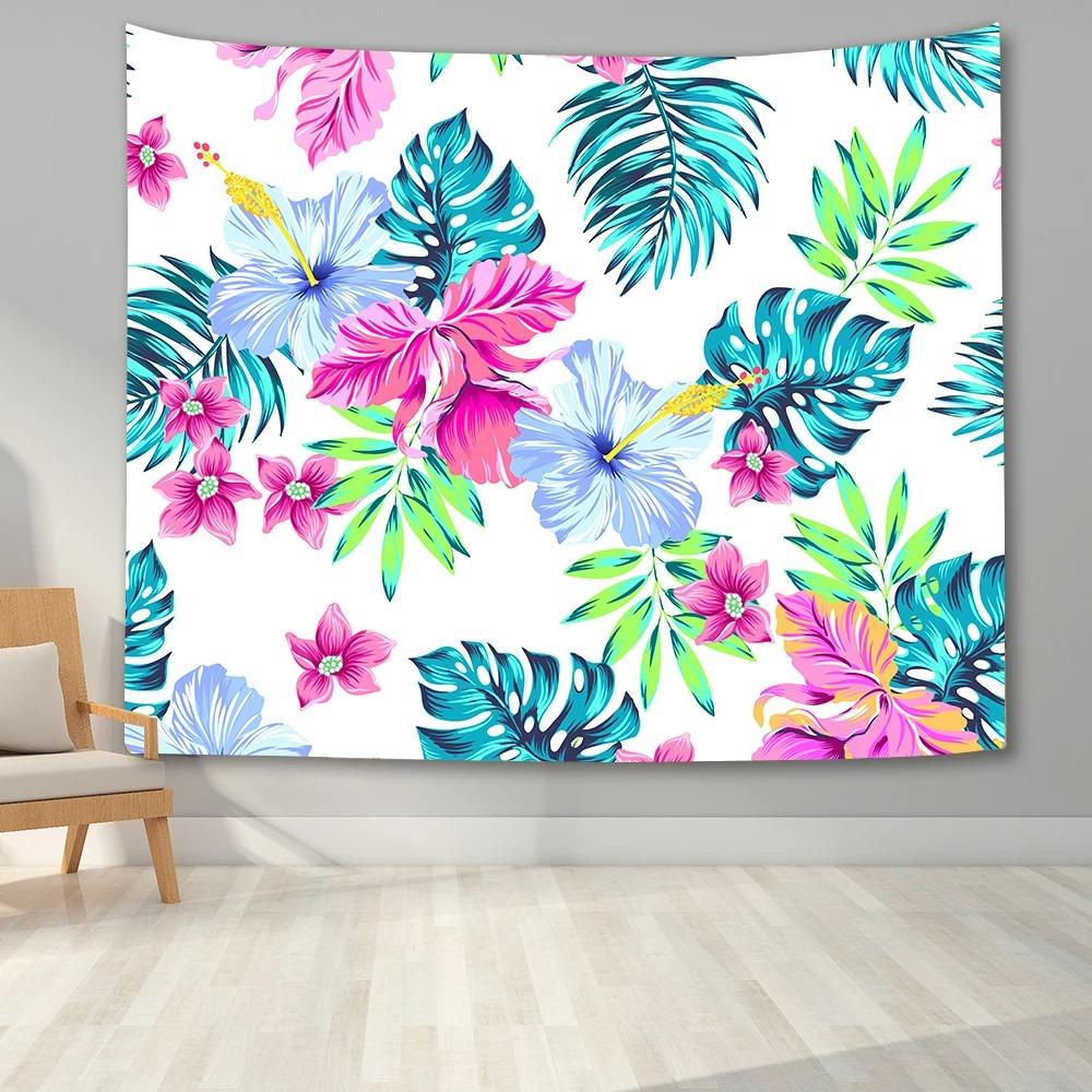 Office Living Room Tapestry Tropical Plant Leaves Hanging Cloth Home Wall Decoration Tapestry