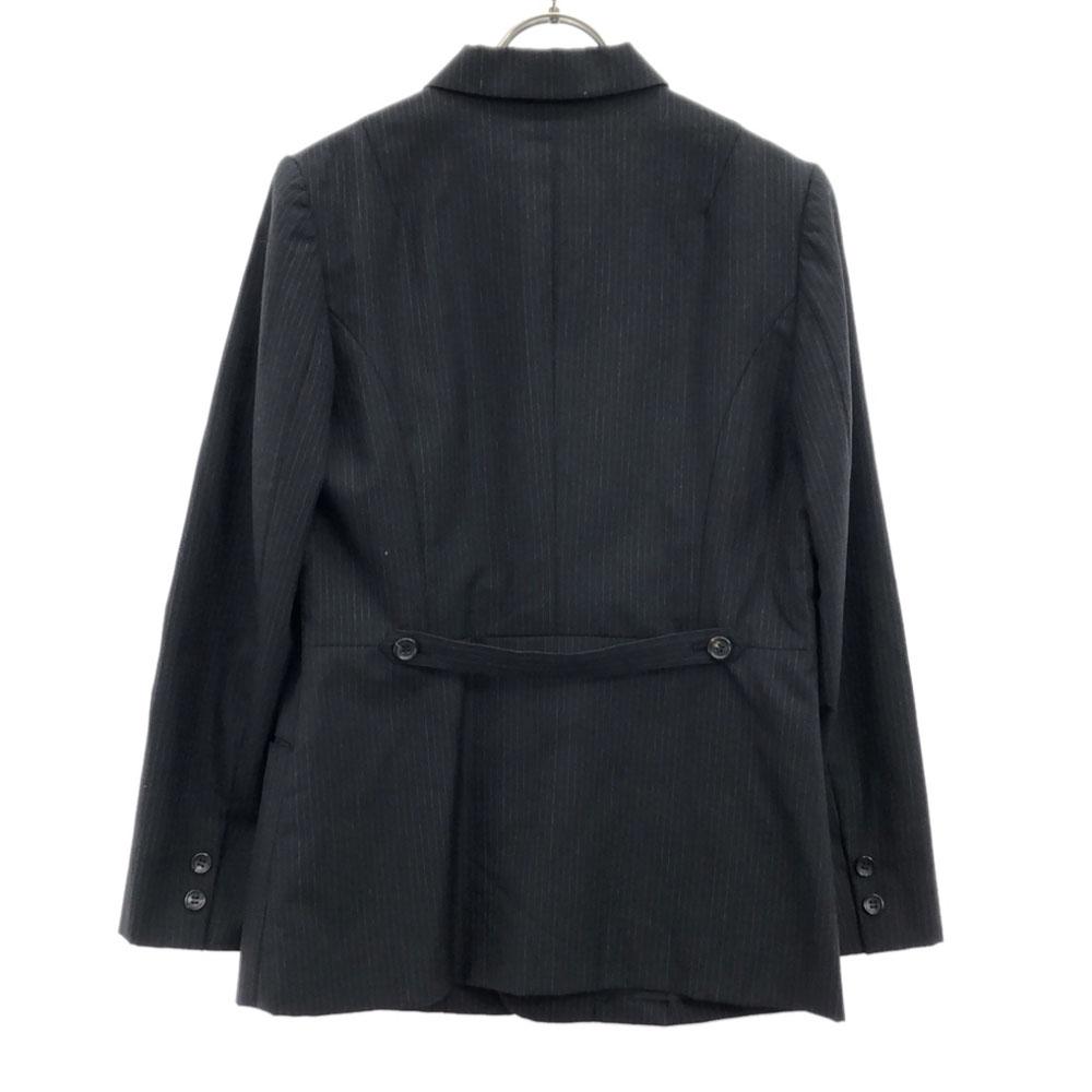 Sunaokuwahara Made In Japan Stripe Tailored Jacket M Black X Gray Lined Women Used