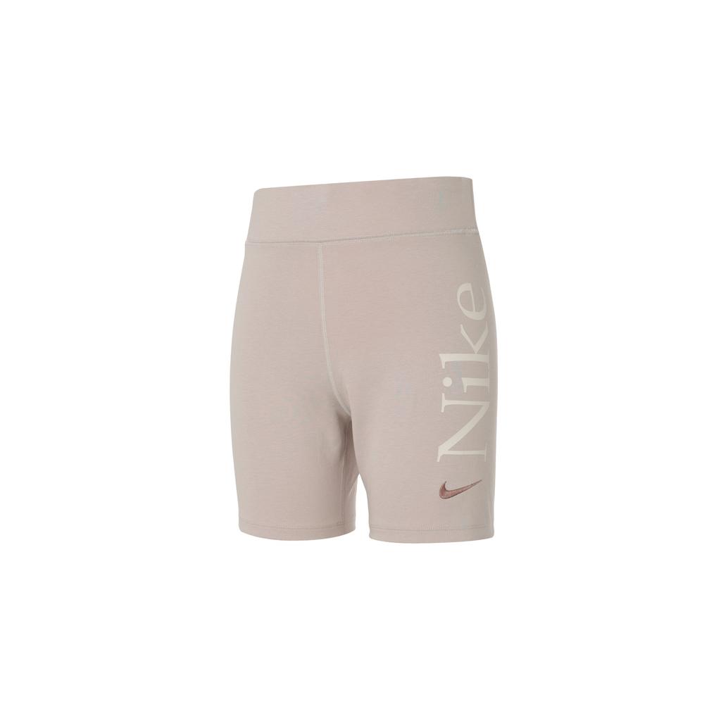 Nike Sportswear Classic Logo Print Slim High-Waisted Casual Shorts Women Shorts Gray Purple FN3638-019