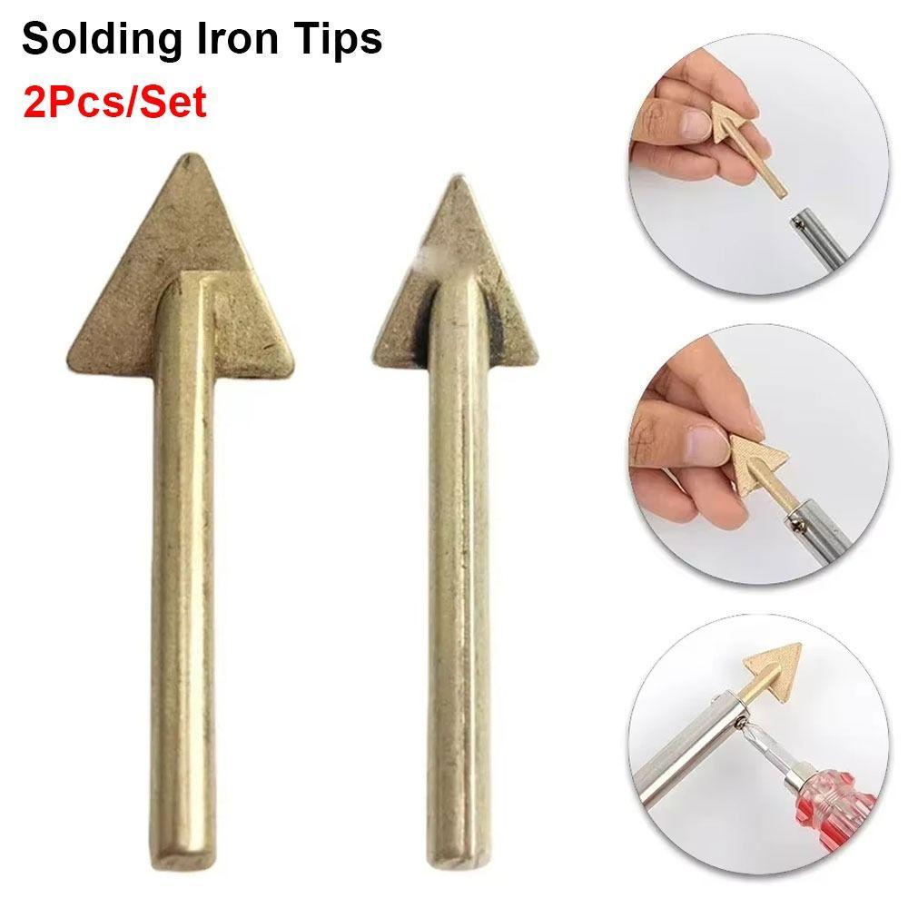 2Pcs/Set 80W Soldering Iron Tips Triangular Smoothing Head Welding Tips Welding Repair Tool