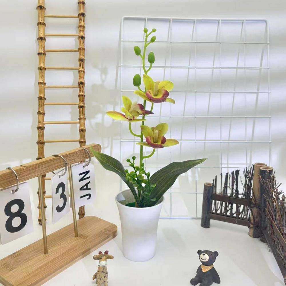 Orchid Artificial Plant For Wedding Decor With Realistic Design For Photography And Home Display