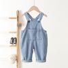2026 Korean-Style Striped Denim Overalls for Babies (0-3 Years)