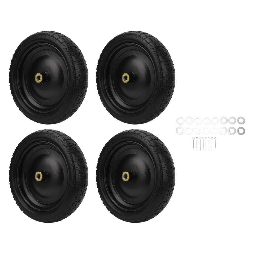 4 Stück Wagenreifen 13 Zoll Vollgummireifen Aufpumpfrei Verschleißfest Polyurethan Ersatz für Bollerwagen