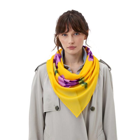 Women Fashion Long Soft Wrap Shawl Rose Flower Printed Sheer Chiffon Scarf