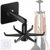 Self-adhesive Hanger With Hooks, 360° Swivel Hook, Kitchen Organizer