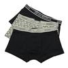 Emporio Armani Men's 3-Pack Boxer Briefs with Eagle Logo, Size Large, Gray and Black, EM000370 AF10779 MC065, Made In Italy [Parallel Import]