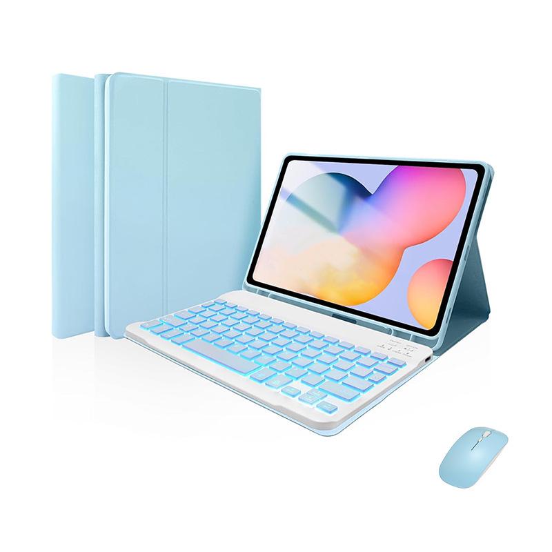 Samsung S6 Lite Tablet Case with Backlit Bluetooth Keyboard, Magnetic Suction, and Pen Slot