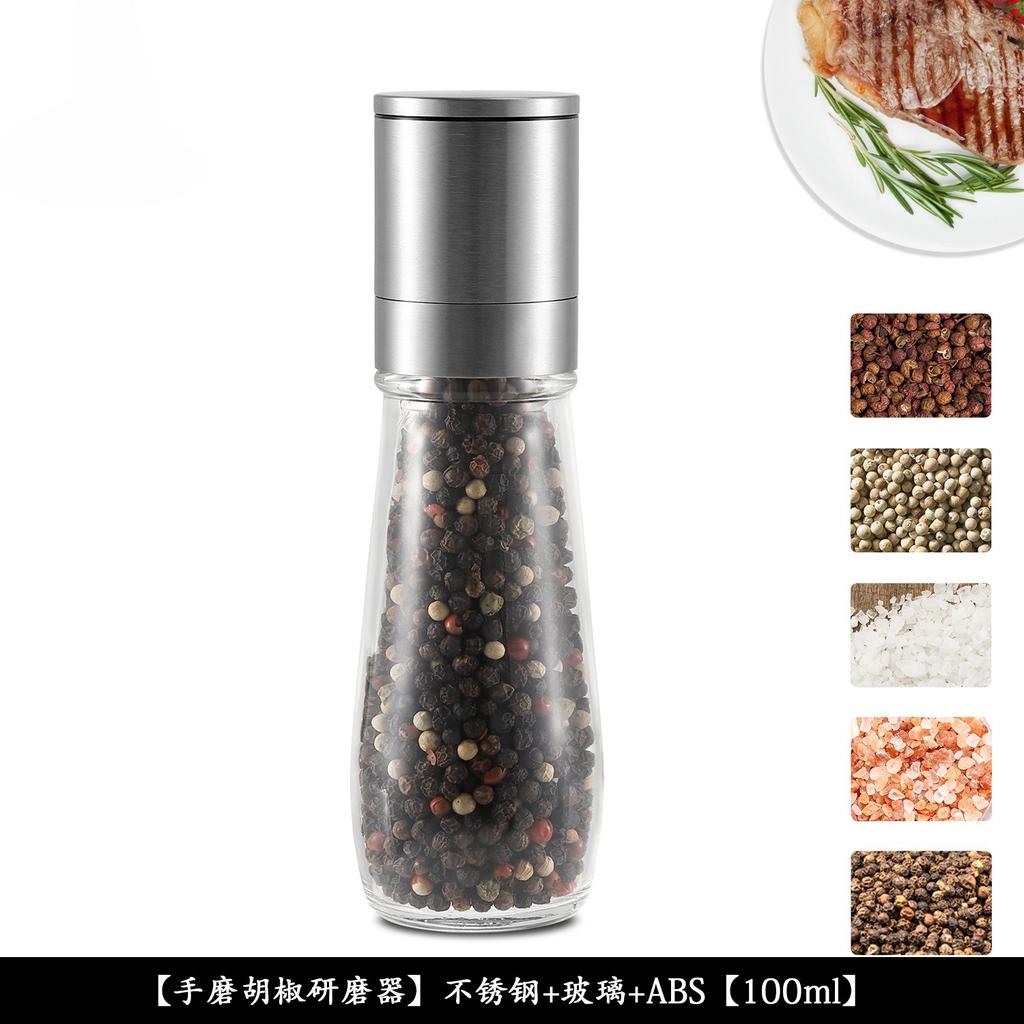 Pepper Salt Grinder,Pepper Mill for Kitchen,Stainless Steel Adjustable Coarseness Pepper Grinder Ceramic Rotor Salt Grinder