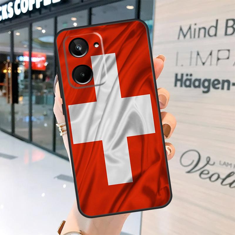 Switzerland Swiss Flag Case For Realme 15 13 12 10 11 14 Pro Plus GT6 GT7 C15 C35 C53 C55 C61 C63 C65 C67 C71 C75