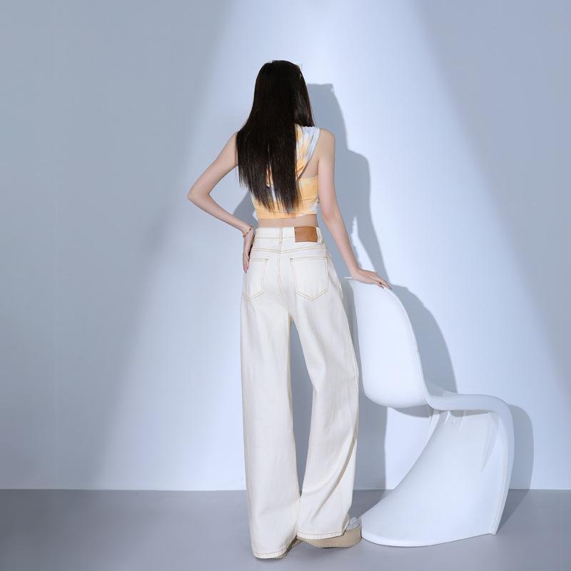 Scimitar Jeans for Women Spring High Waist Wide-leg Pants for Women Jeans for Women Slim Loose Straight Jeans for Women