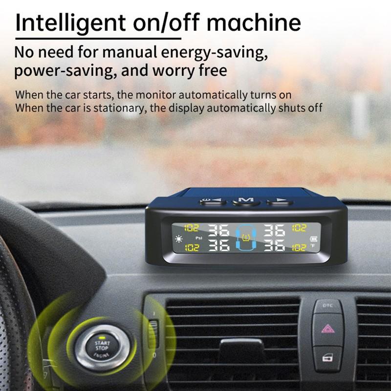 Car Solar Tire Pressure Detector Wireless Tire Pressure Monitor TPMS System External Car Tire Pressure Detector