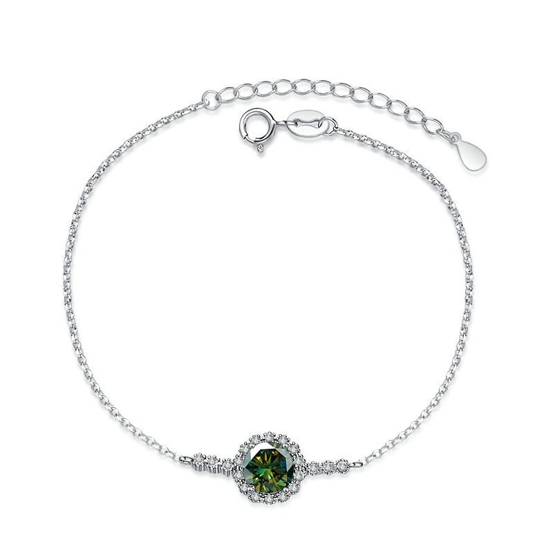 Bague Ringen S925 Sterling Silver Full Star Double Row Drill D Color Mossan Stone Bracelet Female Niche 1 Carat Mossan Diamond