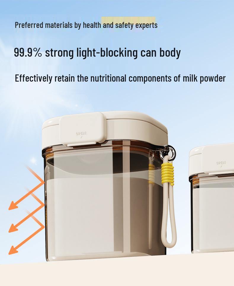 Moisture-Proof Milk Powder Dispenser with Spoon – Strong Seal Outdoor Can for Baby & Toddler Complementary Food