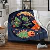 1pc Halloween Dinosaurs Lightweight Flannel Blanket, Comfortable and Warm Blanket, for Office and Camping Sofa Bed, Livingroom057