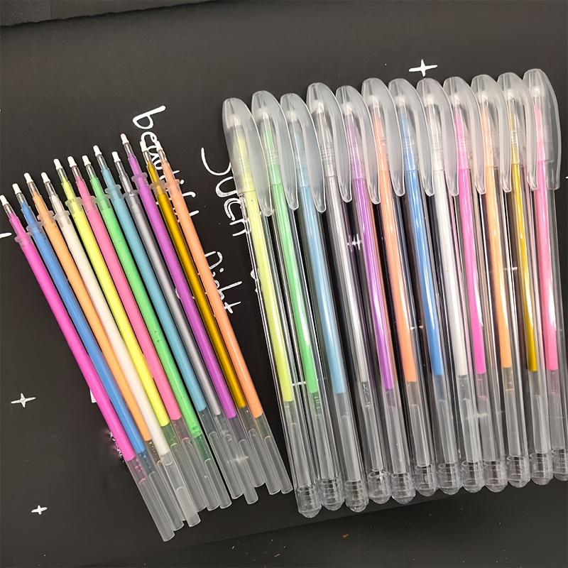12 Pcs Large Capacity Needle and Neutral Pen 12 Colors Highlighter Pens DIY Painting,Black Card Drawing,Marking,Graffiti