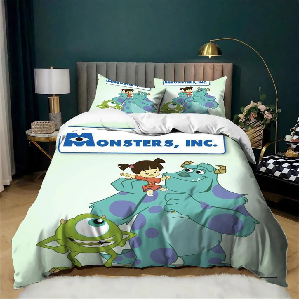 Exquisite Cartoon M-Monsters U-University Duvet Cover Pillowcase Bedding Set 2/3piece set Kids Boy Girl Single/Double/Queen Size