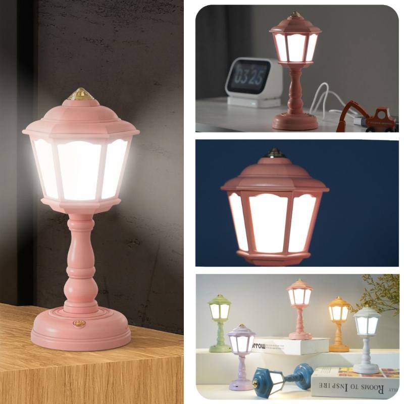 Desk Decor Retro Lamp USB Charging Table Lamp Mini Street Lamps Design Night Lights Touch-Dimmable Bedside Desk Light