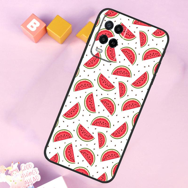 Cute Summer Fruit Watermelon Case For Oppo A98 A78 A18 A38 A58 A74 A94 A54 A15 A17 A57 A6 A5 Pro A16 A76 A96 A40 A60 A80