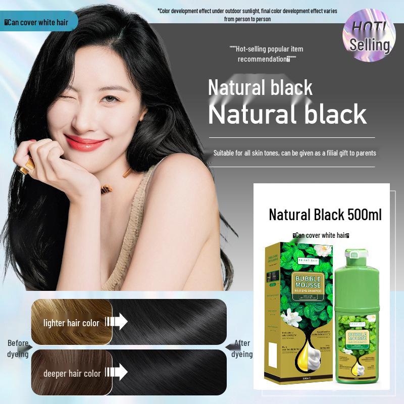 500ML Bubble Green Plant Hair Dye Cream - No Scalp Stains
