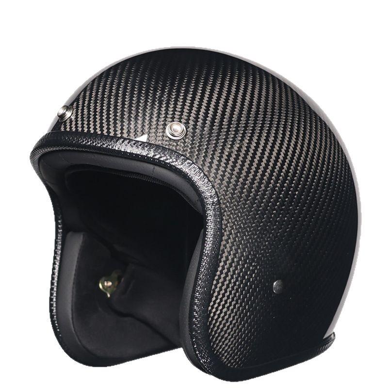Carbon Fiber Retro Half Helmet for Men and Women - Electric Scooter & Outdoor Riding