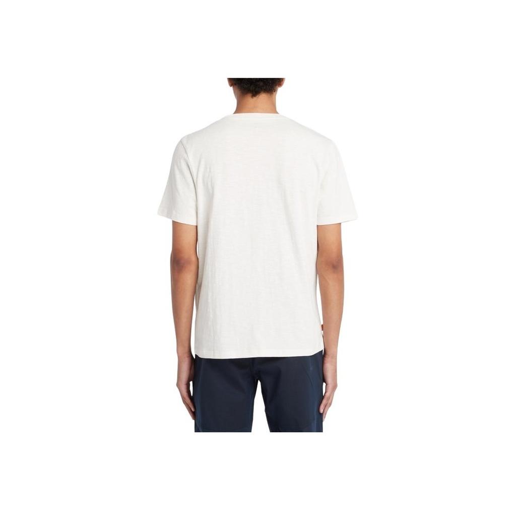 Timberland Letter Design Round Neck Pullover Short Sleeve T-Shirt Unisex Tops White A2KB6-CM9