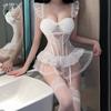Sexy Pure Desire Small Breasts Show Big Erotic Underwear Women's Free Mesh Yarn with Chest Pads Underwear Uniform Temptation