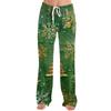 Ladies' Loose And Casual Christmas Printed Wide Leg Pants With Elastic Waistband Drawstring And Pocket Pants