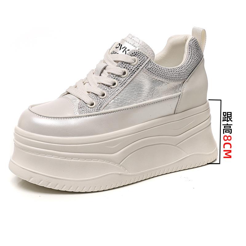 

8CM thick sole inner height increase foam sole non-slip small white shoes women s autumn and winter women s casual single shoes children s shoes ve 34